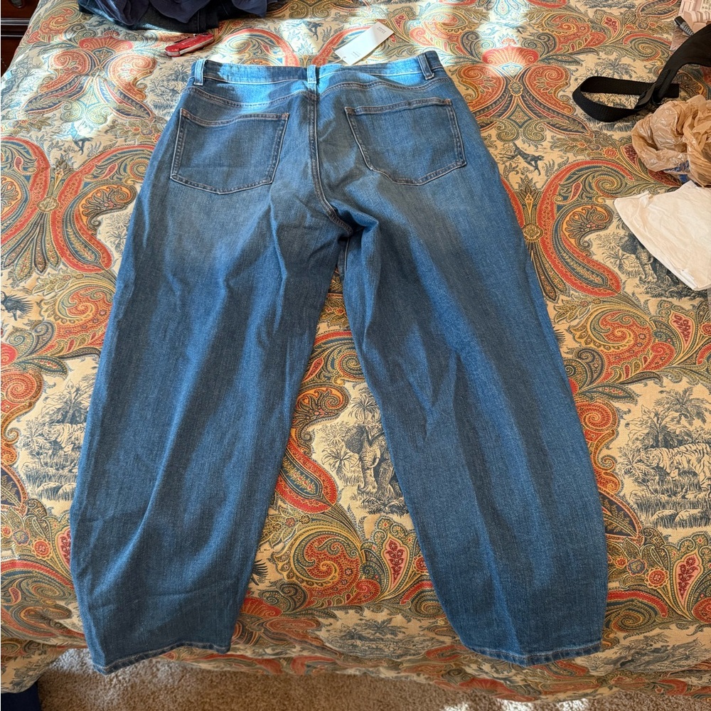 Eileen Fisher Organic Cotton Ankle Jeans Cropped Denim Pants Women's Size 14 NWT - Picture 2 of 5